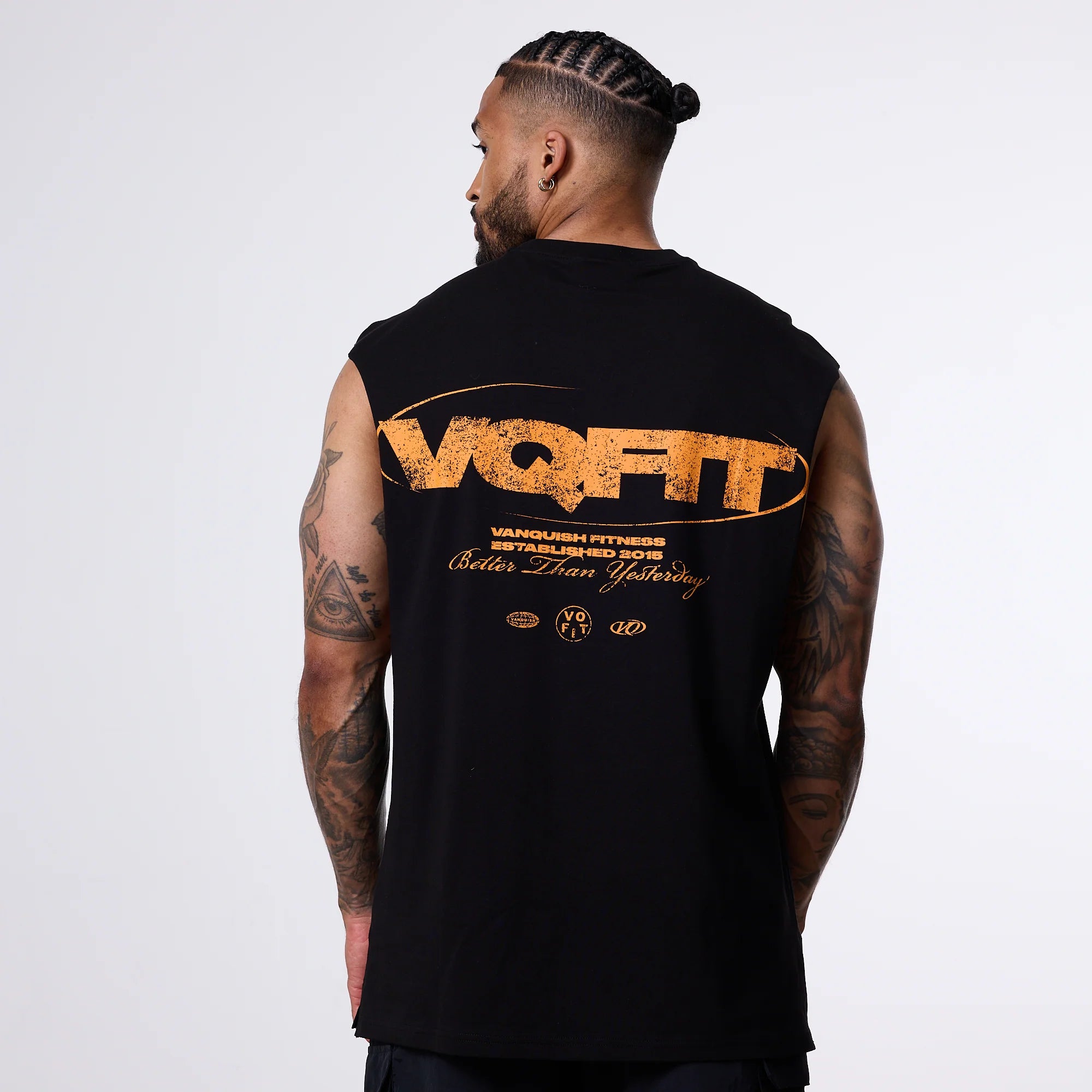 VANQUISH TSP REVOLVE SLEEVELESS BLACK T SHIRT