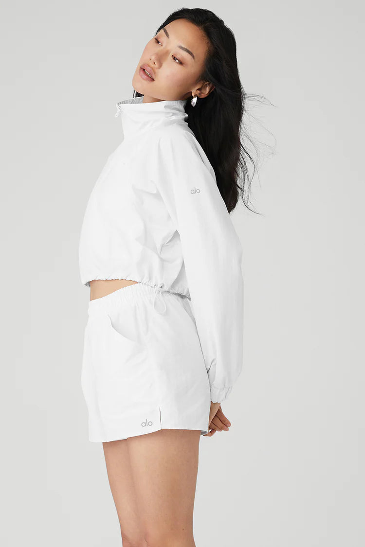 CROPPED 1/4 ZIP ALUMNI PULLOVER - BLANCO