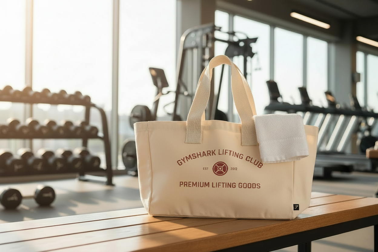Gym Tote Bag – Blanco Avena / Rojo Carmín