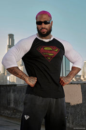 8072 - SUPERMAN 3/4 RAGLAN SHIRTS