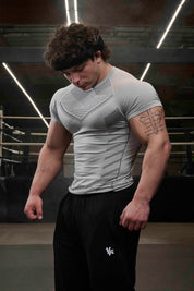465 SUPERHERO COMPRESSION TEES - CEMENT