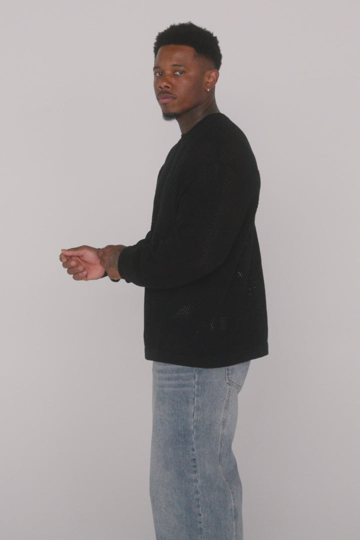 8016 - 99 KNIT LONG SLEEVES - BLACK