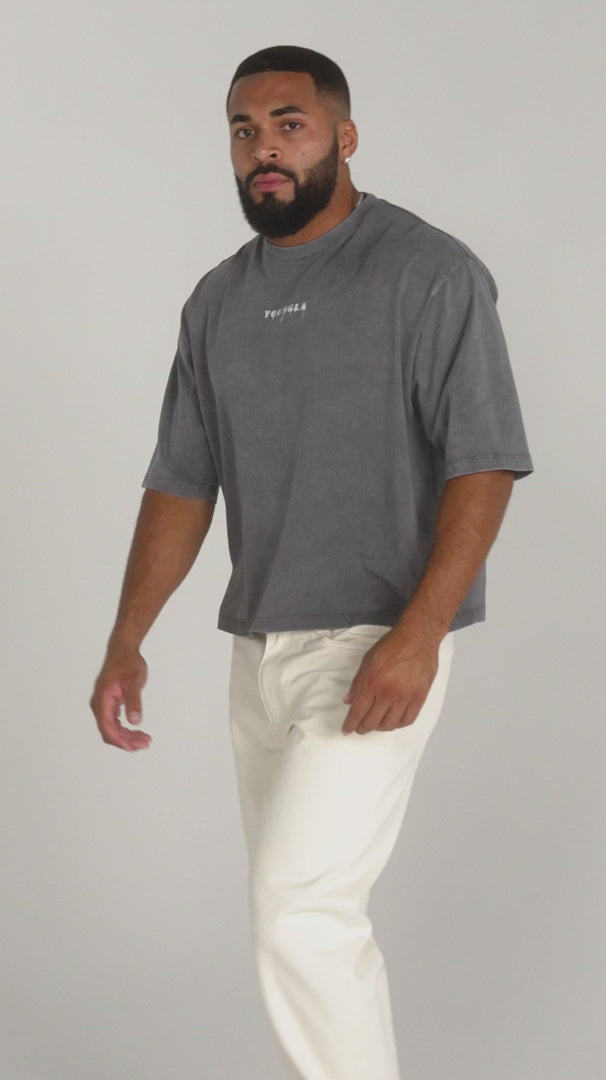 4018 - ESSENTIAL CROPPED TEES - Gris