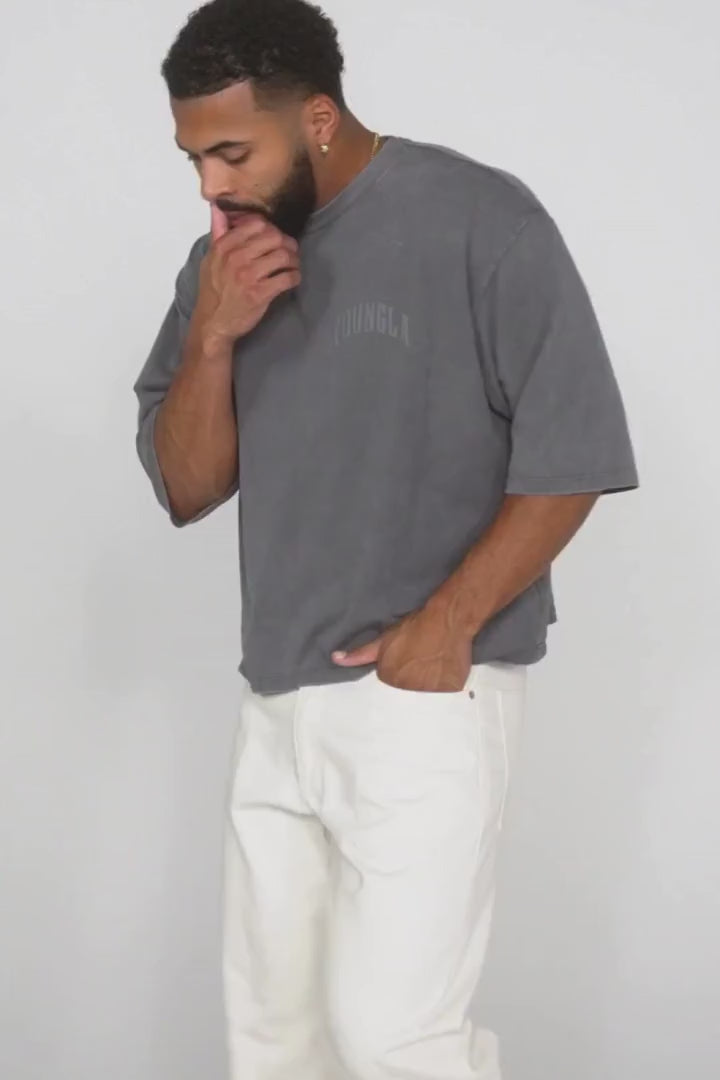 4138 - Foundation Cropped Tees - BLACK WASH