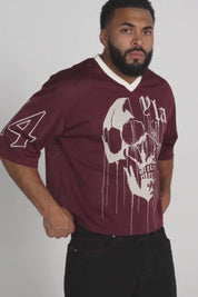 4015 - DRIPPY SKULL JERSEY - BURGUNDY